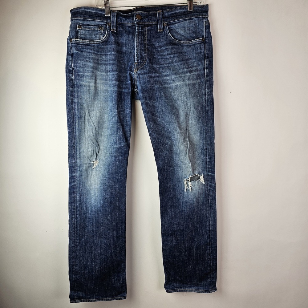 J Brand Kane Jeans size 34‎ Straight Fit Mens Stretch Blue Javelin Denim Zip